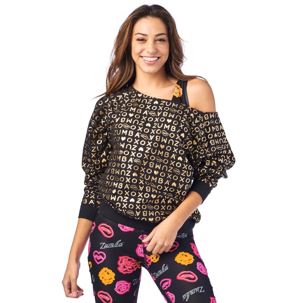 Zumba XO Off The Shoulder Sweatshirt size xxl